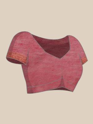 Sangam Prints Magenta Cotton Woven Work Traditional Saree 5