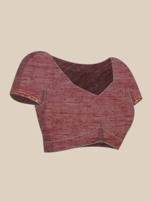 Sangam Prints Wine Cotton Woven Work Traditional Saree 5