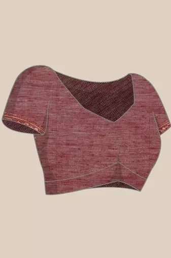 Sangam Prints Wine Cotton Woven Work Traditional Saree