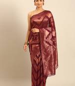 Sangam Prints Purple Cotton Woven Work Traditional Saree