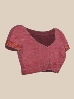Sangam Prints Magenta Cotton Woven Work Traditional Saree 5
