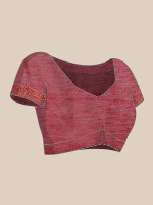 Sangam Prints Magenta Cotton Woven Work Traditional Saree 5