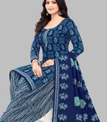 Unstitched crepe salwar suit material printed