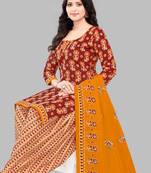 Unstitched crepe salwar suit material printed