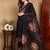 Black embroidered silk blend stitched readymade suit