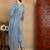 Blue embroidered silk blend stitched readymade suit
