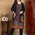 Navy blue woven silk blend stitched readymade suit