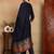 Navy blue woven silk blend stitched readymade suit