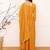 Mustard embroidered georgette stitched readymade suit