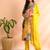 Yellow printed blended cotton stitched readymade suit
