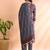 Grey printed rayon stitched readymade suit