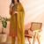 Mustard woven silk blend stitched readymade suit