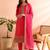 Pink printed chanderi silk stitched readymade suit