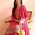Pink printed chanderi silk stitched readymade suit