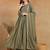 Olive embroidered georgette stitched readymade suit