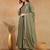 Olive embroidered georgette stitched readymade suit
