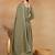 Olive embroidered georgette stitched readymade suit