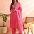 Pink embroidered silk blend stitched readymade suit