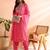 Pink embroidered silk blend stitched readymade suit