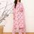 Pink printed rayon stitched readymade suit