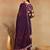 Purple printed silk blend stitched readymade suit