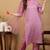 Lavender embroidered silk blend stitched readymade suit