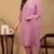Lavender embroidered silk blend stitched readymade suit