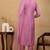 Lavender embroidered silk blend stitched readymade suit