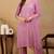 Lavender embroidered silk blend stitched readymade suit