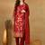 Maroon printed rayon stitched readymade suit