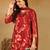 Maroon printed rayon stitched readymade suit