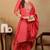 Maroon embroidered silk blend stitched readymade suit