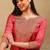 Maroon embroidered silk blend stitched readymade suit