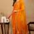 Mustard embroidered silk blend stitched readymade suit