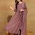 Mauve embroidered georgette stitched readymade suit