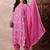 Pink printed rayon stitched readymade suit
