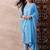 Blue printed rayon stitched readymade suit