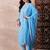 Blue printed rayon stitched readymade suit