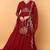 Red embroidered georgette stitched readymade suit