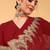 Red embroidered georgette stitched readymade suit