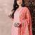 Pink printed rayon stitched readymade suit