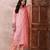 Pink printed rayon stitched readymade suit