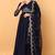 Blue embroidered georgette stitched readymade suit