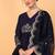 Blue embroidered georgette stitched readymade suit