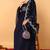 Blue embroidered georgette stitched readymade suit