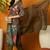 Olive printed blended cotton stitched readymade suit