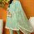 Sea green embroidered organza stitched readymade suit