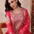Pink embroidered silk blend stitched readymade suit