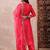 Pink embroidered silk blend stitched readymade suit