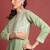 Green embroidered georgette stitched readymade suit